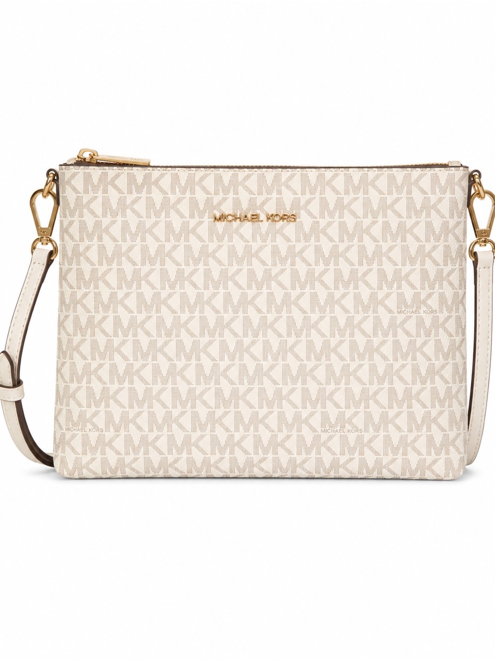 Michael Kors Cream Logo Crossbody with Gold Hardware